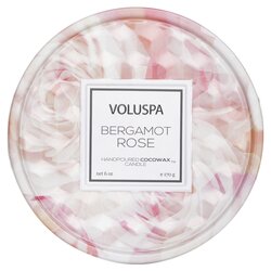 Voluspa Vela de Estaño En Relieve - Bergamot Rose 170g/6oz