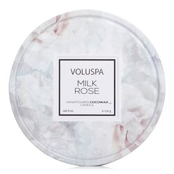 Voluspa Vela de Estaño En Relieve - Milk Rose 170g/6oz