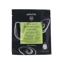 Apivita Express Beauty Tissue Face Mask with Avocado (Moisturizing & Soothing) 6x10ml/0.34oz