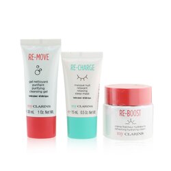 Clarins My Clarins The Essentials Set: Re-Boost Hydrating Cream 50ml+ Re-Move Cleansing Gel 30ml+ Re-Charge Sleep Mask 15ml 3pcs