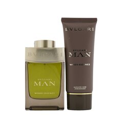 Bvlgari Man Wood Essence Coffret: Eau De Parfum Spray 100ml/3.4oz + Bálsamo Para Después de Afeitar 100ml/3.4oz + Bolsa 2pcs+Pouch
