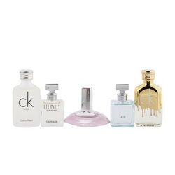 Calvin Klein Deluxe Fragrance Travel Collection: CK One EDT 10ml + CK One Gold EDT 10ml + Eternity EDP 5ml + Eternity Air EDP 5ml + Euphoria EDP 4ml (Caja Ligeramente Dañada) 5pcs