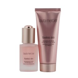 לורה מרסייה Rose Ritual Purifying & Nourishing Glow Set: 1x Flawles Skin Infusion De Rose Purifying Clay Mask - 75g/2.5oz + 1x Flawless Skin Infusion De Rose Nourishing Oil - 30ml/1oz - סט מסכת חימר ושמן הזנה 2pcs