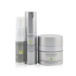 Juice Beauty Set Anti-Wrinkle Solutions: 1x Stem Cellular Hidratante Anti-Arrugas - 15ml/0.5oz + 1x Stem Cellular Suero Impulsador Anti-Arrugas - 15ml/0.5oz + 1x Stem Cellular Tratamiento de Ojos Anti-Arrugas - 7.5ml/0.25oz 3pcs