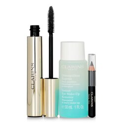Clarins Set Mascara Supra Volume: Máscara 8ml + Removedor de Maquillaje de Ojos Instantáneo 30ml + Mini Khol Crayola 3pcs