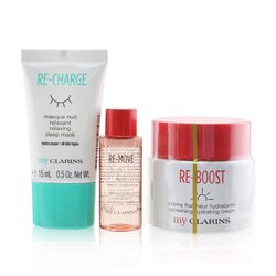 克蘭詩 My Clarins Essentials Set: Re-Boost Hydrating Cream 50ml+ Re-Move Cleansing Water 10ml+ Re-Charge Sleep Mask 15ml 3pcs