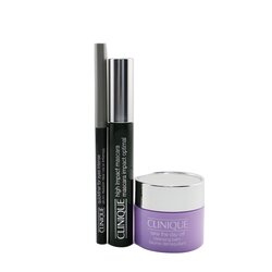קליניק High Impact Mascara Set (1x Mascara 7ml + Cleansing Balm 15ml + Eyeliner 0.14g) 3pcs