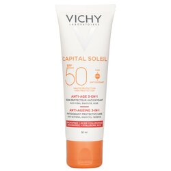 Vichy Capital Soleil Антивозрастной 3-в-1 Ежедневный Солнцезащитный Крем с Антиоксидантами SPF 50 - для Гладкости, Эластичности и Сияния 50ml/1.69oz