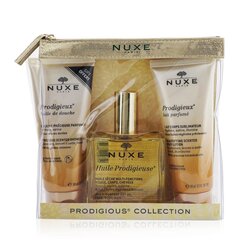 Nuxe Prodigious Collection: Huile Prodigieuse Multi-Purpose Dry Oil 100ml + Prodigieux Precious Scented Shower Oil 100ml + Prodigieux Beautifying Scented Body Lotion 100ml 3pcs