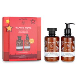Apivita Relaxing Treats Euphoria & Softness Set: Pure Jasmine Shower Gel 250ml+ Pure Jasmine Moisturizing Body Milk 200ml 2pcs