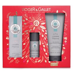 Roger & Gallet L'Homme Menthe Coffret: Eau De Toilette Spray 100ml/3.3oz +Anti-Perspirant Deodorant 50ml/1.6oz+Shower Gel 200ml/6.6oz 3pcs