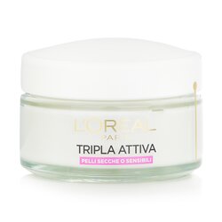 L'Oreal 24H Triple Active Protective Moisturizer - For Dry & Sensitive Skin 50ml/1.7oz