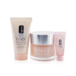 Clinique Hydrate & Glow Set: Moisture Surge 100H 50ml+ Overnight Mask 30ml+ Eye 96-Hour Concentrate 5ml 3pcs