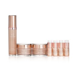 自然美 肌因極光白套裝: 肌因極光白凝萃 50ml + 肌因極光白高純度酯C安瓶 4x7ml + 肌因極光白綻顏霜 50g + 肌因極光白修護凝凍 50g 4pcs
