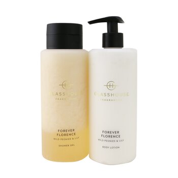 Glasshouse Forever Florence (Wild Peonies & Lily) Body Duo : Shower Gel + Body Lotion 2x400ml/13.52oz
