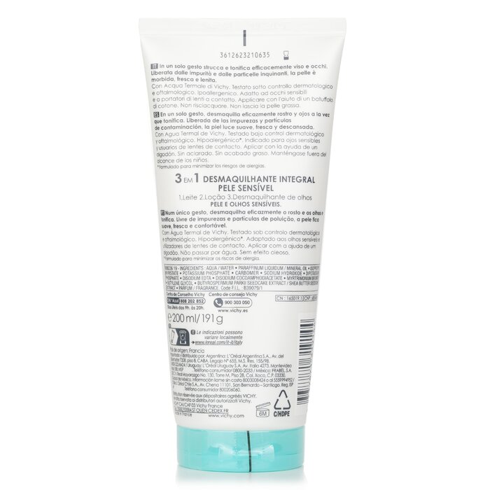 Vichy Purete Thermale 3 In 1 One Step Cleanser (For Sensitive Skin) (Random Packaging) 200ml/6.76mlProduct Thumbnail