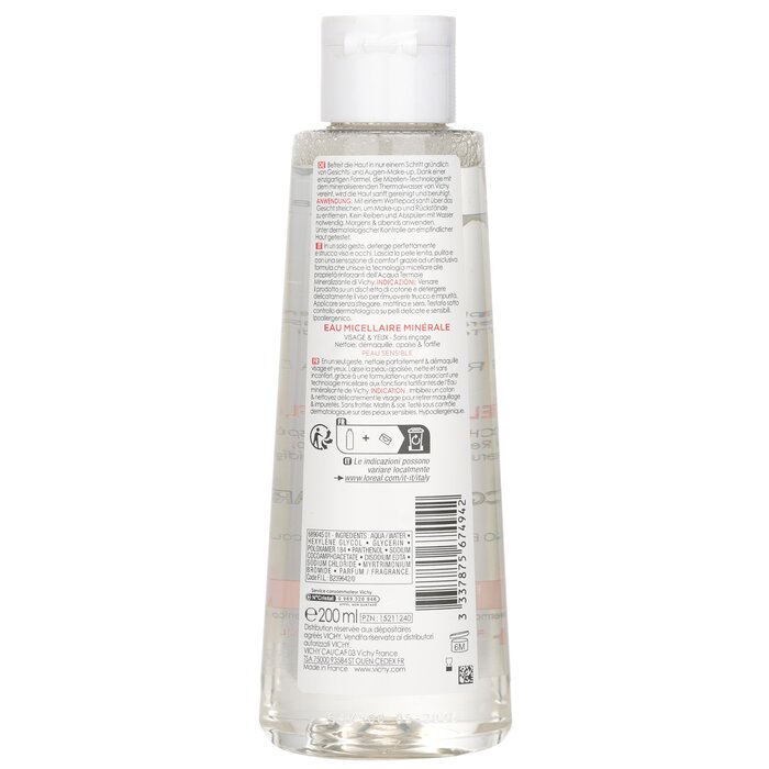 Vichy Purete Thermale Mineral Micellar Water - For Sensitive Skin(Random Packaging) 200ml/6.7ozProduct Thumbnail