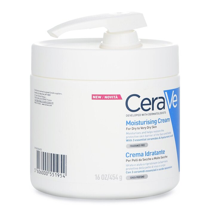 CeraVe Moisturising Cream For Dry to Very Dry Skin (With Pump)(Random Packaging) 454g/16ozProduct Thumbnail