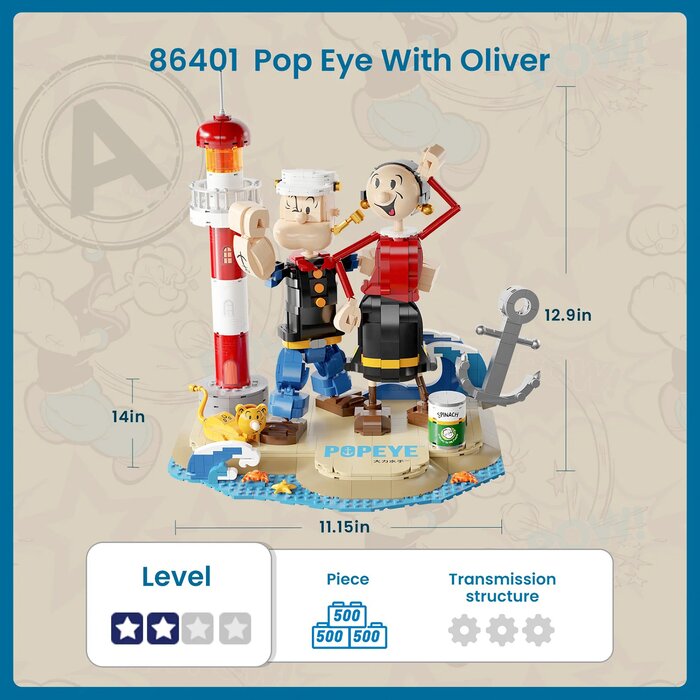 Pantasy POPEYE·WITH OLIVER Building Bricks Set 29*36*33cmProduct Thumbnail