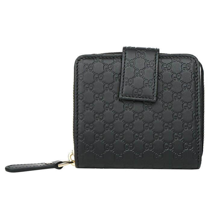Gucci Micro GG Guccissima Leather Small Bifold Wallet 449395 BlackProduct Thumbnail