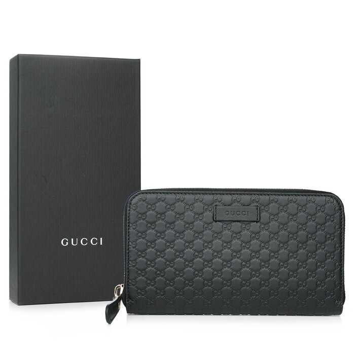 Gucci 古馳  GUCCISIMA 圓形拉鍊錢包 449391  黑色Product Thumbnail
