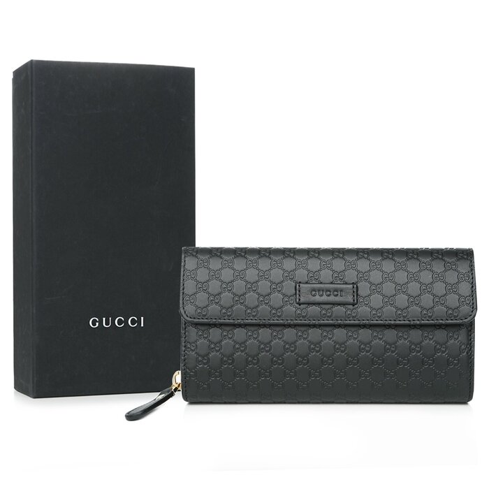 Gucci 古馳  Gucci 雙摺疊長錢包 449364  黑色Product Thumbnail
