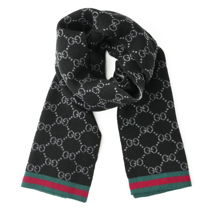 Gucci Unisex Guccissima Scarf 325806 GraphiteProduct Thumbnail
