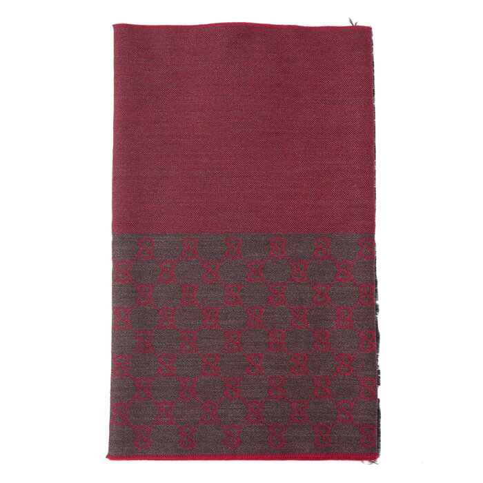 Gucci HALF GG LOGO WOOL SCARF 344994 WineProduct Thumbnail