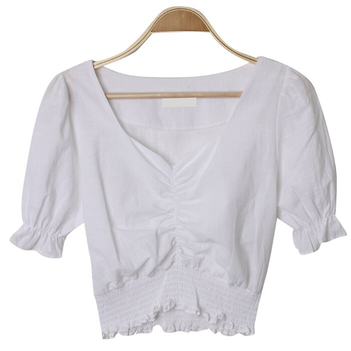 Trendywhere Shirring Puff Sleeve Crop Top Free (XS-M)Product Thumbnail