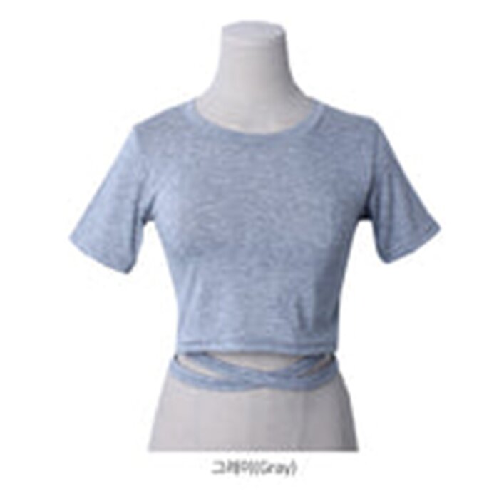 Trendywhere Slim Fit Cross Strap Crop Top Free (XS-M)Product Thumbnail