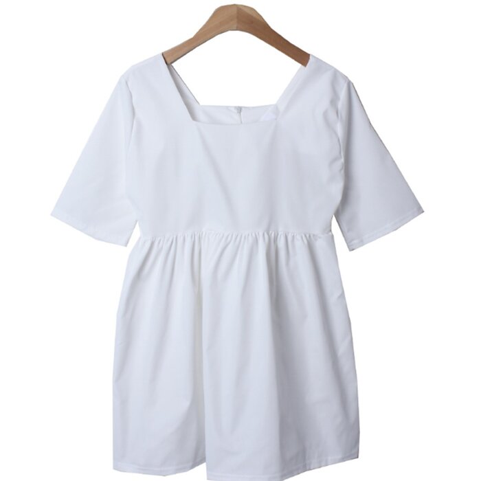Trendywhere Square Neck Loose Fit Short Sleeve Mini Dress Free (XS-M)Product Thumbnail
