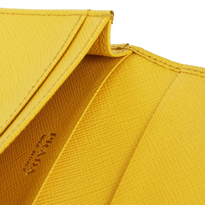 Prada Saffiano Leather Card Holder In Sunny Yellow
