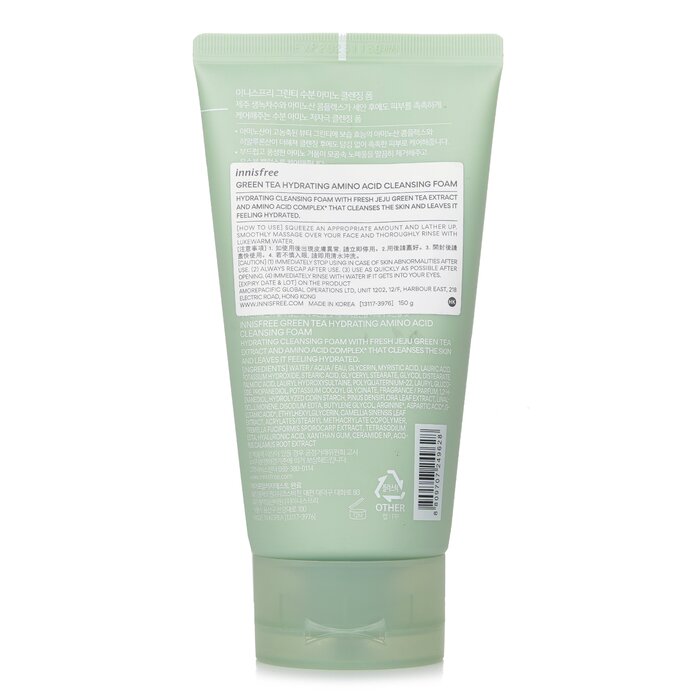 Innisfree Green Tea Hydrating Amino Acid Cleansing Foam (Random Packaging) 150g/5.29ozProduct Thumbnail