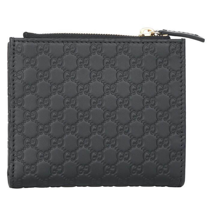 Gucci Micro GG Guccissima Leather Small Bifold Wallet 510318 BlackProduct Thumbnail