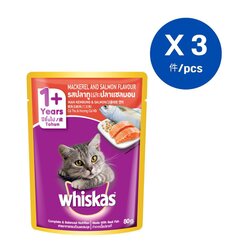 MARS Whiskas - POUCH Mackerel Salmon Flavor 80G x 3