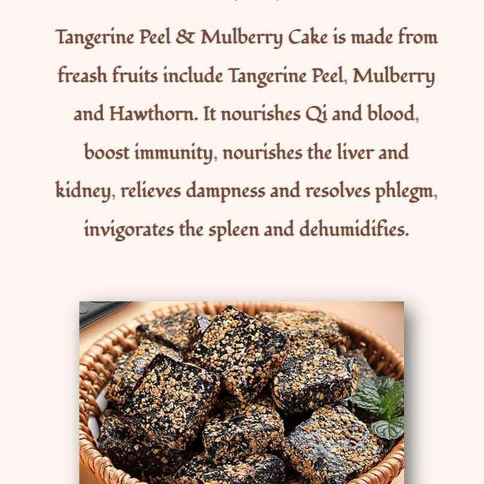 Health Lab Tangerine peel and mulberries cake nourishes Qi&blood