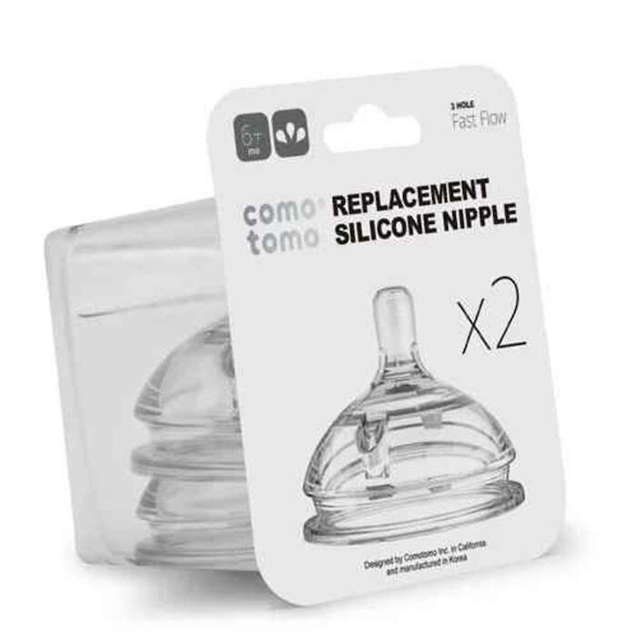 Comotomo Silicone Replacement Nipples 1 hole Medium Flow 0-3 months 2 CountProduct Thumbnail