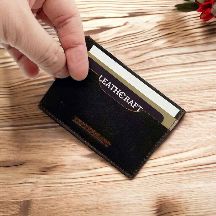 Leatheraft CORA Business Card Sleeve(Dark Brown) 10.5x7.5cmProduct Thumbnail