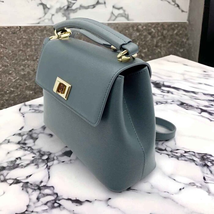 Leatheraft IVORY Genuine Leather Small Shoulder Handbag (Top-Handle)(BLUE) 16x24x9cmProduct Thumbnail