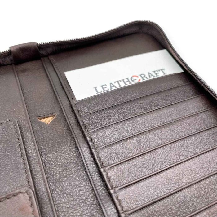 Leatheraft THEO Business Leather RFID Zipper Travel Passport Wallet & Organizer(brown) 4.75&quot;x9&quot;Product Thumbnail