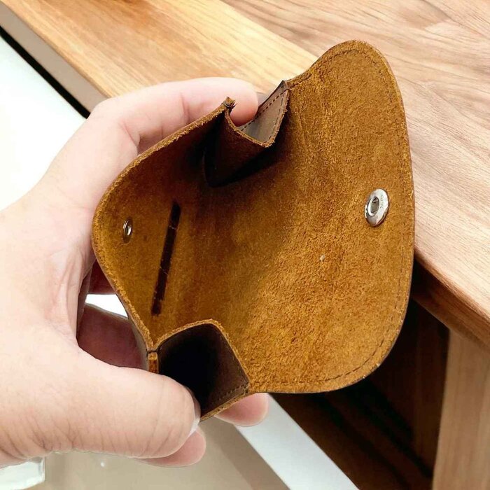 Leatheraft TRIPP Distressed Leather Business Card Case / Coin Pouch(coffee) 10.1x6.2cmProduct Thumbnail