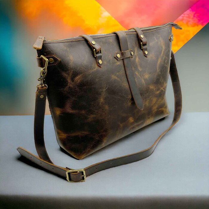 Leatheraft MORGAN Business Crazy Horse Leather Shoulder Bag(Dark Brown) 44x29x16cmProduct Thumbnail