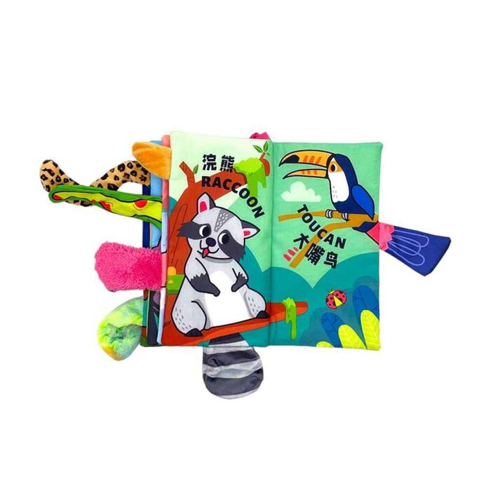 Kidrise Beiens Three-dimensional 3D Early Education Enlightenment Baby Cloth Book (Rain Forest Tails) 11x20cmProduct Thumbnail