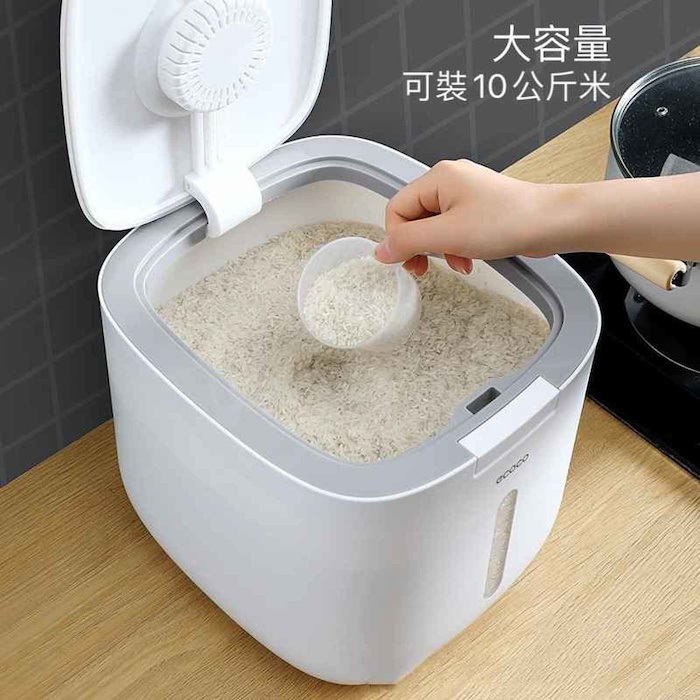 jinwell 10L Japanese rice bucket insect moisture proof nano box rice storage box 10LProduct Thumbnail