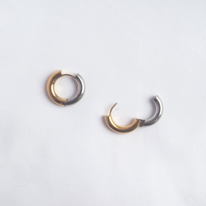 eclater jewellery Carola 2-Tone Hoop Earrings Gold - 14.9mm - 配件