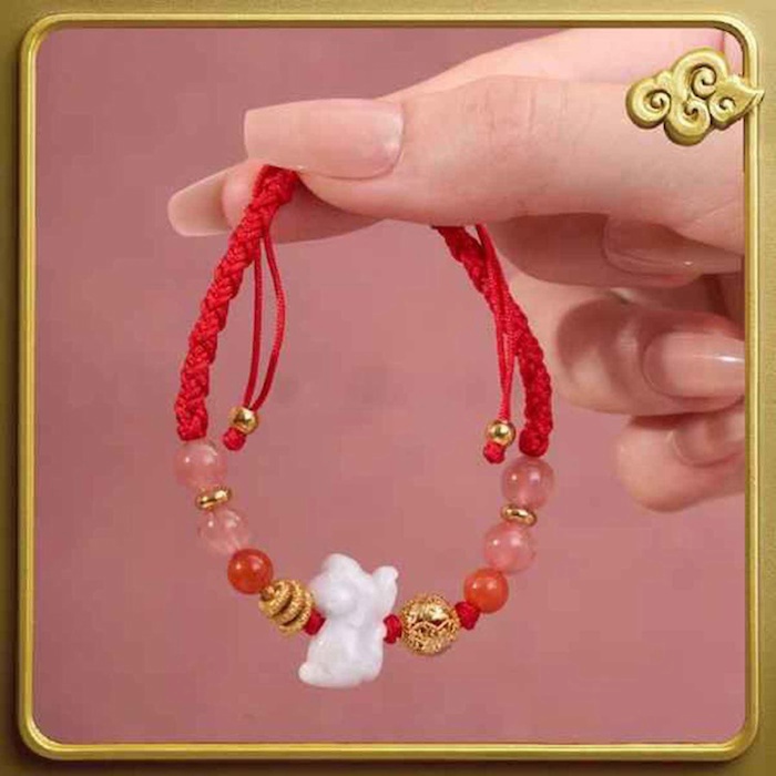 Ji Qing Tang Zodiac Rabbit Fortune at Hand Bracelet RedProduct Thumbnail