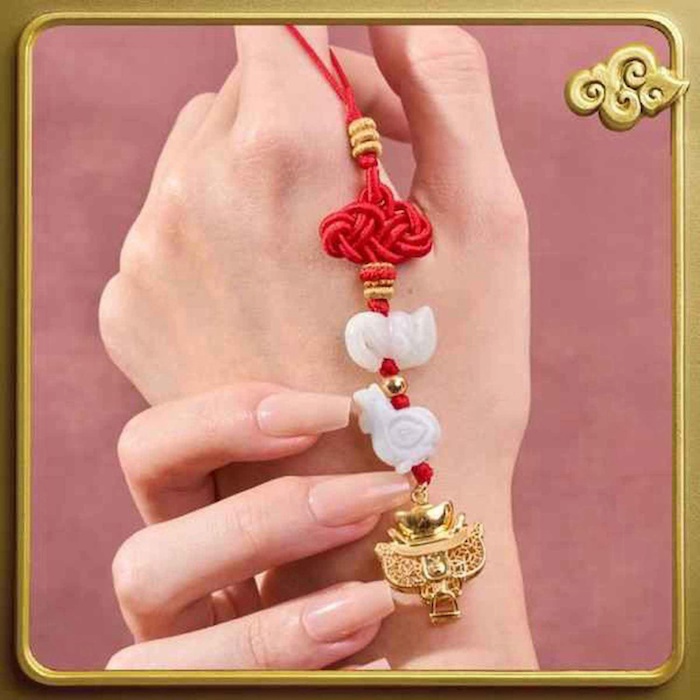Ji Qing Tang Zodiac Ox - Horse Carrying Golden Treasures Hanging Charm undefinedProduct Thumbnail