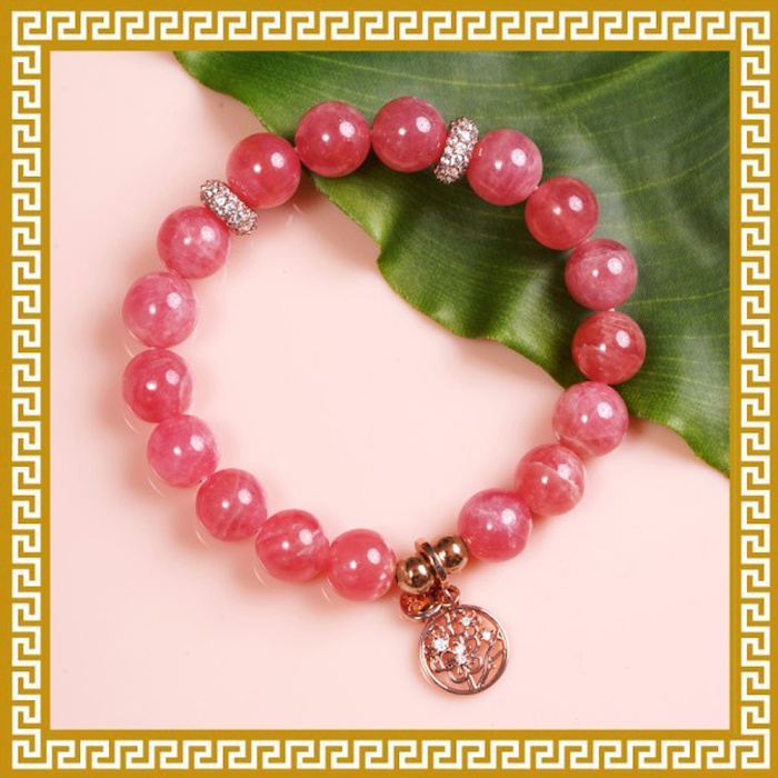 Ji Qing Tang Premium Ice Grade Rhodochrosite Bracelet 9.5mmProduct Thumbnail