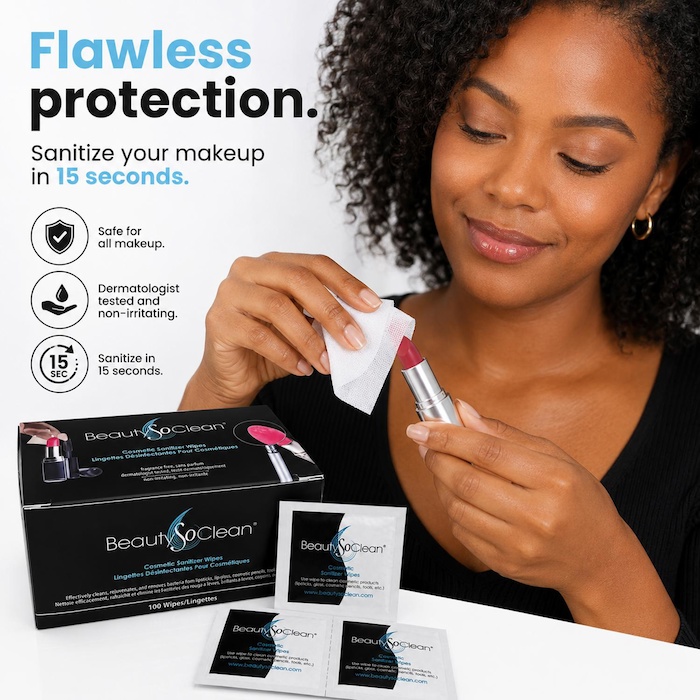BeautySoClean Cosmetic Sanitizer Wipes (100 pack) 100 PackProduct Thumbnail