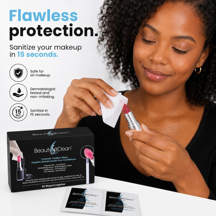 BeautySoClean Cosmetic Sanitizer Wipes (50 pack) 50 PackProduct Thumbnail